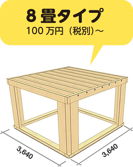 8畳タイプ 100万円（税別）〜